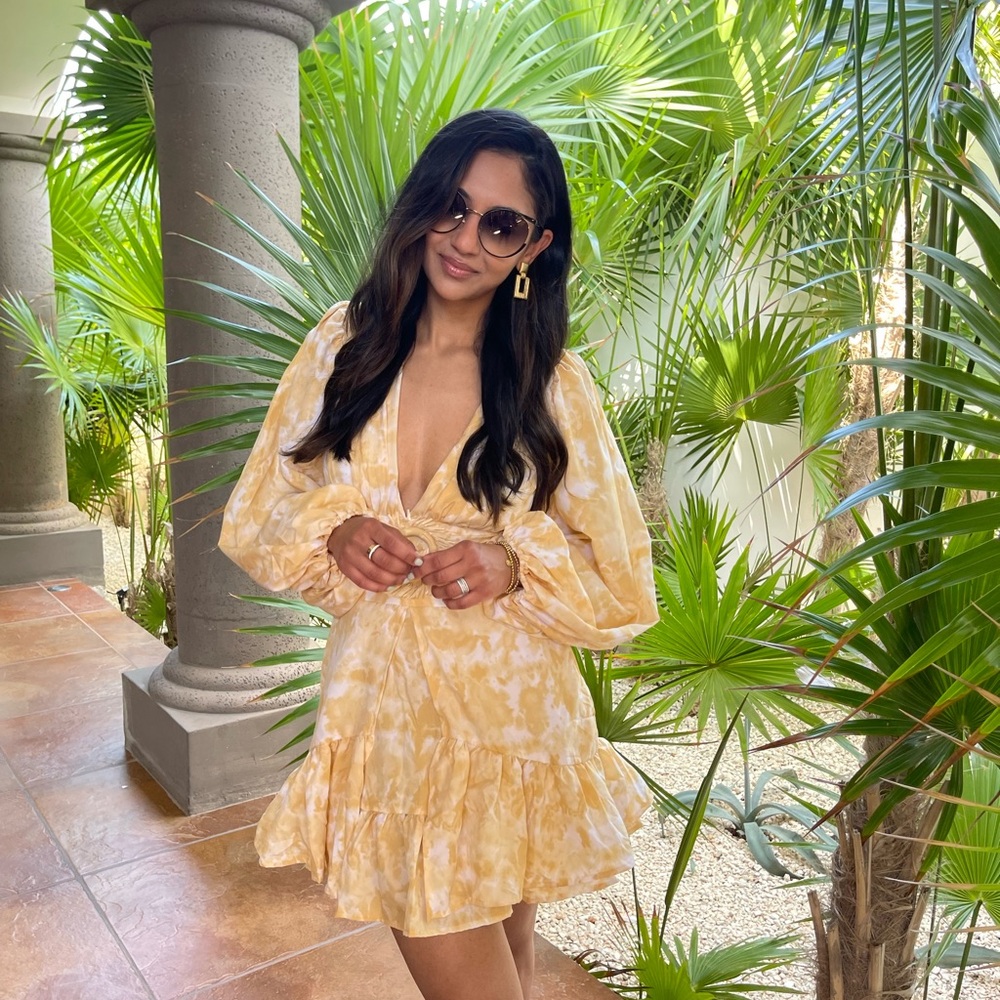 Missguided Yellow Long Sleeve Dress